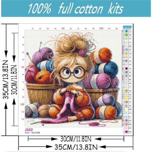 niurenmaoyi Weaving Clothes Stamped Cross Stitch Kits for Beginner,14X14In - color: Cross Stitch Kits00617-03