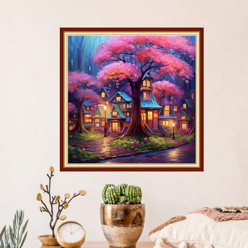 Artvxeay Stamped Cross Stitch Kits | Embroidery Kits for Beginners Craft Kit Needlepoint for Adults Supplies DIY 11CT-(Dream Cabin 18x18 inch) - color: Dream Cabin 18x18 inch