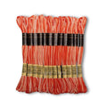 Pack of 12 Premium Embroidery Thread | 100% Egyptian Cotton Premium Skeins | Cross Stitch Embroidery Floss | Oeko TEX Certified | Ideal for Arts & Crafts (Orange Variegated 1220) - color: Orange Variegated 1220