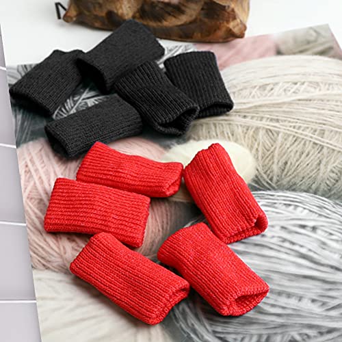 20 Pcs Finger Sleeves Protectors, Elastic Sport Finger Sleeves, Black/Red - color: Black,red
