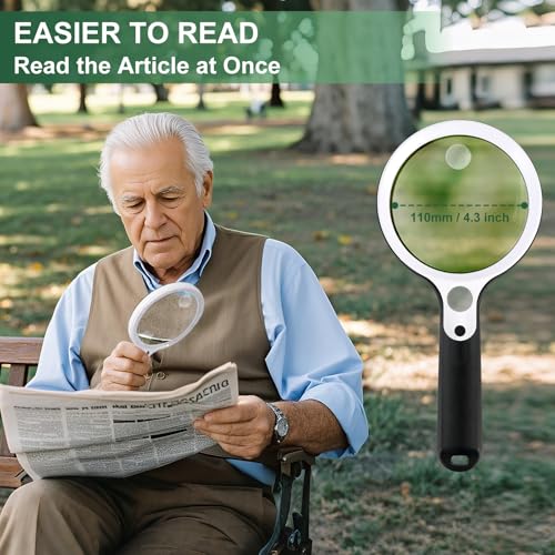 10X 20X 45X Magnifying Glass with 48 LED Light - color: Black Handle