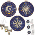 Louise Maelys 3 Pack Tarot Sun Moon Embroidery Kit for Beginners Celestial - color: kit-11