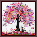 Findvoor Counted Cross Stitch Kits for Adults Full Range of Cross Stitching Embroidery Unprinted Pattern for Beginners, 11CT Needlepoint Cross-Stitch Patterns Embroidery Kits-Flower Cat 18×18 inch - color: ColourSet08