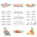 TAHULIK Water Soluble Stabilizer for Embroidery, 3 Sheets Water Soluble Embroidery Patterns, Stick and Stitch Embroidery Patterns, Transfer Paper with Pre-Printed Flower Leave for Hand Sewing