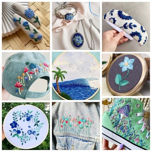 21 Skeins Embroidery Thread Floss 1mm Friendship Bracelet String Making 6 Ply Polyester Cross Stitch Kit Supplies 24 Color 8.75 Yards(8m)/Skein - color: 21 Colors