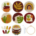 Temlum 6pcs Punch Needle Coasters Kit for Adults and Beginners(Plants) - color: Plants