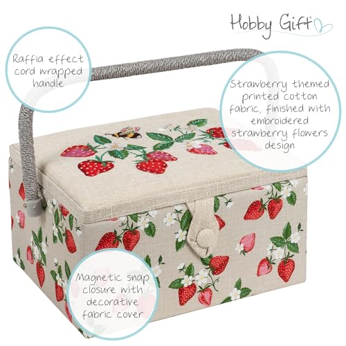 Hobby Gift Medium Sewing Box Organiser - color: Strawberries