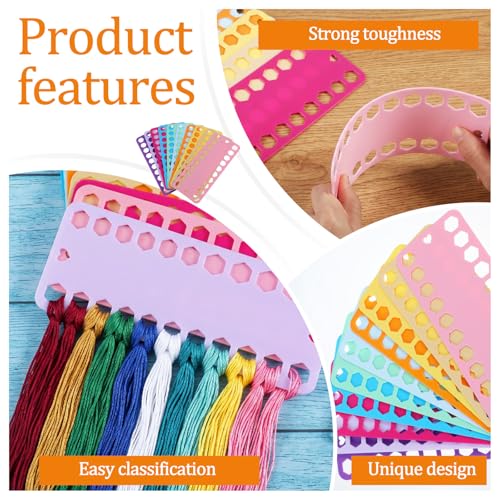 10Pcs Embroidery Floss Organizer, 10 Colors Embroidery Thread Organizer, Embroiderys Floss Bobbins Organizers Storage Tool for Sewing Needlework Wire Keeper Craft DIY, Cross Stitch Supplies