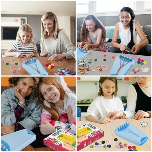 Maynacs Friendship Bracelet Making Kit for Girls 8-12, 28 Pre-Cut Threads - color: Light Blue