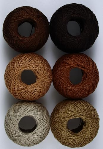 KCS Mercerized Pearl Cotton Thread Size 8 Crochet Needlework Embroidery Threads Ball (6, 04) - color: 04