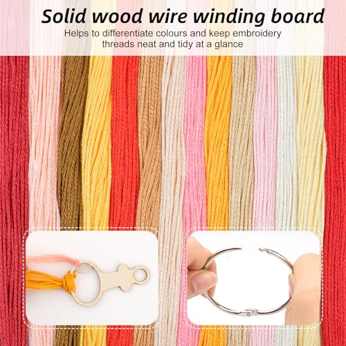 101pcs Wooden Thread Drops,2.4x1.36 Inch Teardrop Embroidery Floss Organizer with Floss Ring Cross Stitch Bobbins for DIY Sewing Storage,Craft Supplies(Style E) - color: I-shaped