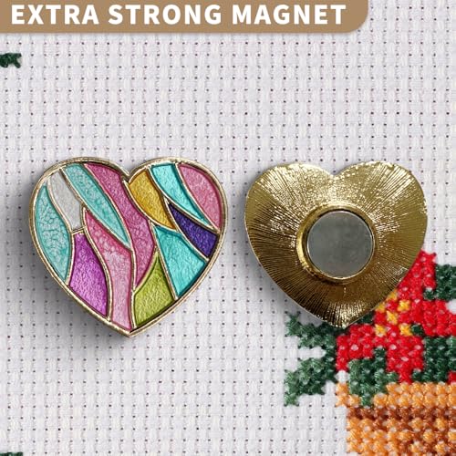 Needle Minder Magnet, Magnetic Needle Minder, Needle Minders Magnetic Cross Stitch Accessories, Magnetic Needle Holder, Life Tree, Butterfly, Cats, Owl, Heart (Love) - size: LOVE