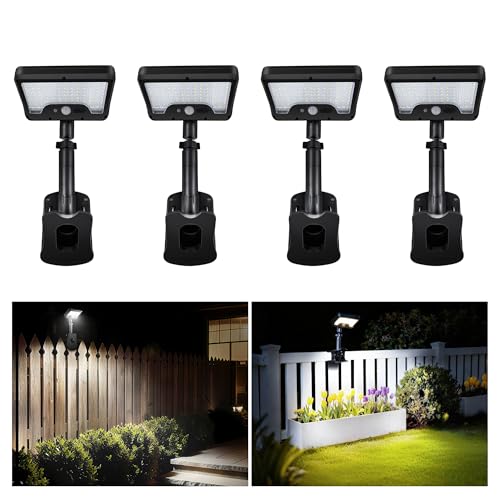 Clip On Solar Motion Lights Outdoor, 600LM, 4 Pack, Black - color: Clip-On, size: 4-Pcs