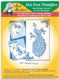 Aunt Martha's Hot Iron Embroidery Transer 3297 Beautiful Peacock