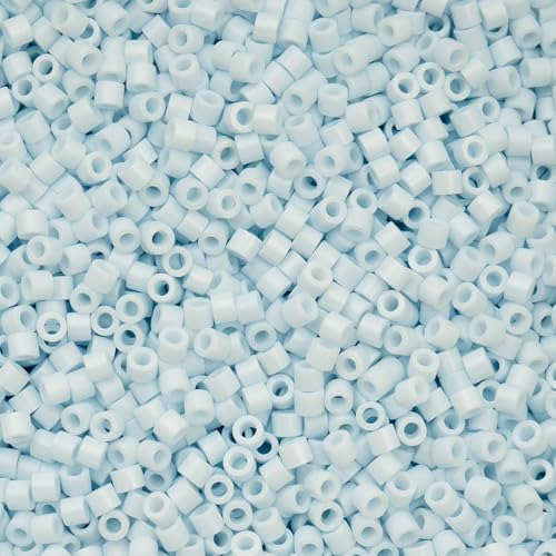 John Bead 25g Cylin Beads Opaque Light Blue Sky 11/0 Glass Cylindrical Seed Beads for Jewelry Bracelets Necklaces Earrings Making Embroidery - color: Light Blue Sky