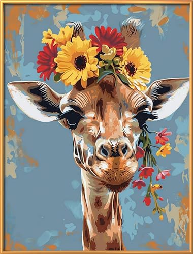 Leczany Cross Stitch Patterns Stamped Kit for Beginners | Embroidery Supplies DIY Craft Kit Needlepoint for Adults Starter | 11CT, 3 Strands | Giraffe 15.8x20.9 inches - color: 11CT Stamped kits, Giraffe 15.8x20.9 inches