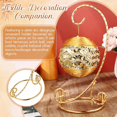 MorningRo 1 Pcs Ornament Display Stand 7.5" Metal Hook Christmas,Gold - color: Gold