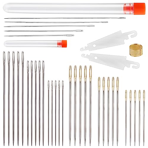 Jupean Long Sewing Needles Large Eye Darning Needle Stitching Needles - style: 11 Size
