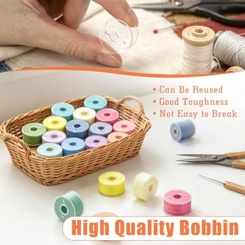 72 Pcs Pre-Wound Bobbins Sewing Thread 72 Colors (Pastel) - color: Pastel