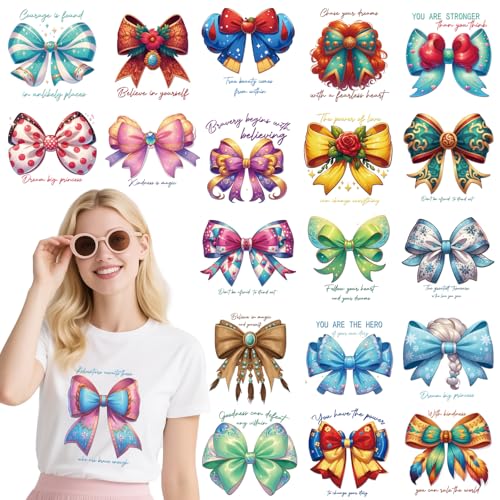 20 Pcs Bows Princess Bows DTF Transfers Ready to Press - style: Princess Bow