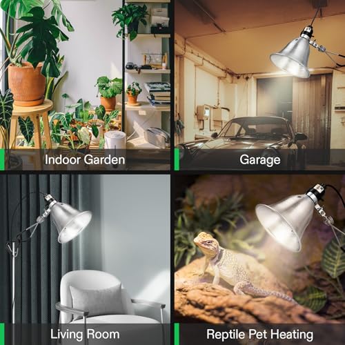 VIVOSUN 8 Pack Clamp Lamp Light with Detachable 5.5 Inch Aluminum Reflector - size: 5.5 Inch-8 Pack