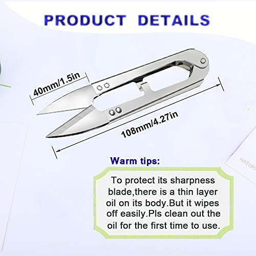 3Pcs Sewing Scissors Clippers, Multipurpose Quick-clip Yarn Thread Cutter - size: silver sewing scissors