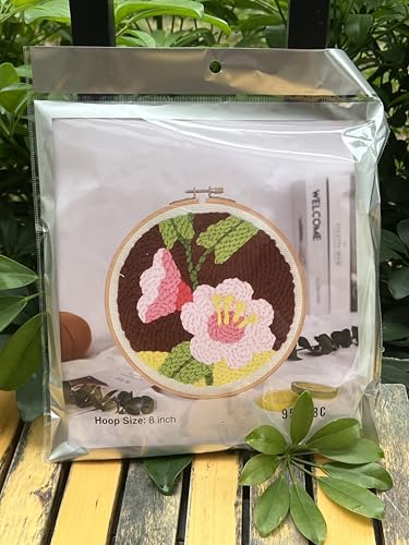 Meoe&heome Punch Needle Kit for Beginners, DIY Embroidery Set with 20+ Patterns(Pink Blossom) - color: Pink Blossom