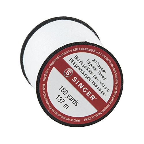 SINGER 150-yard All Purpose Polyester Thread, 1-Pack, White, Model:60100 - color: White, size: 1- Pack
