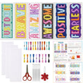ORIGACH 6 Set Inspiring Words Cross Stitch Bookmark Kit for Beginner - style: Inspiring Words