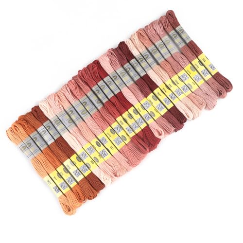 25 Skeins Double Mercerized Egyptian Cotton Embroidery Floss 8.75 Yards Per Skein for Cross Stitch Thread, Friendship Bracelets Floss, Craft Floss, Embroidery Floss Set (Set 16 (25 Skeins)) - color: Set 16 (25 Skeins)