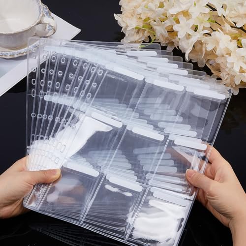 SUPERFINDINGS 8 Pack Binder Page for Embroidery Floss Cross Stitch 9 Grids Sewing Organizer 8.8x6.4cm Floss Organizers Bags Portable White PVC Thread Holder for DIY Craft Embroidery Sewing Storage - size: 3.46x2.52"