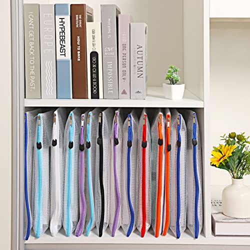 EOOUT 24pcs Mesh Zipper Pouch Bags, for Organizing Storage, Waterproof Zipper Pouches, Letter Size, File Bags for Toys, Puzzle, Board Games - style: a-24pcs