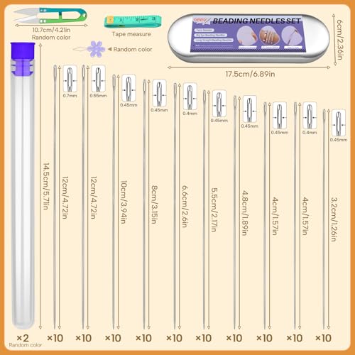 UOOU 105 Pcs Beading Needles, Beading Needles for Seed Beads Needles - style: Upgraded