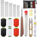 44Pcs Sewing Tool Set, Big Eye Steel Sewing Needle Kit for Hand Sewing - color: 44P