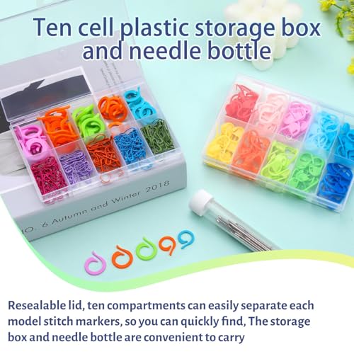 Hssugi 326PCS Stitch Marker, Crochet Knitting Markers with Sewing Needles