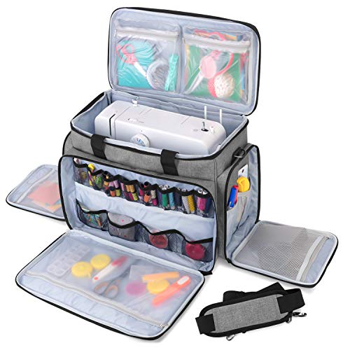 LUXJA Sewing Machine Case with Removable Padding Pad, Gray - color: Gray, style: Sewing Machine Bag