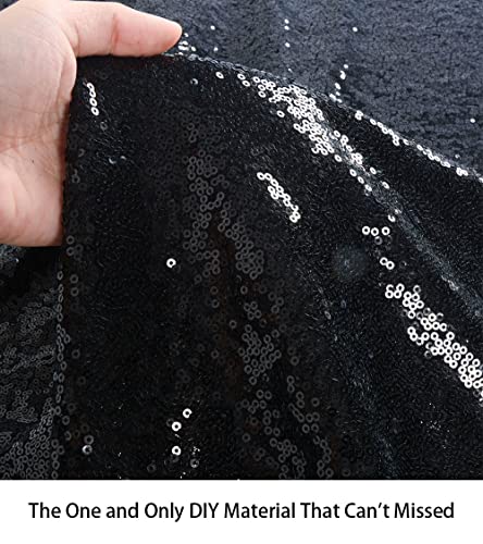 ShiDianYi 30 Feet Sequin Mesh Material for Dress, Backdrop - Black Sparkle Fabric by The Yard - color: Black, size: 10 Yard