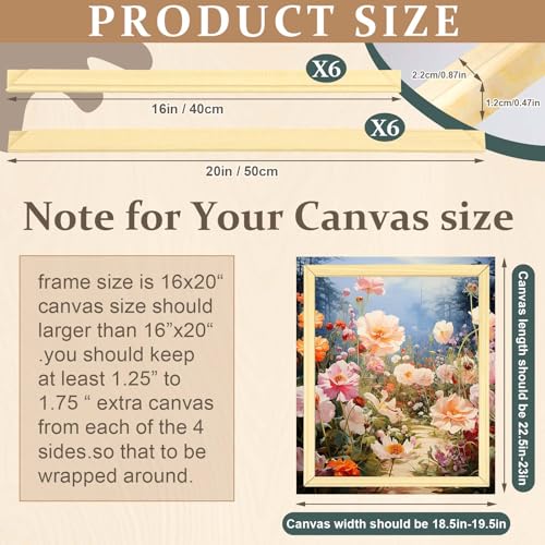 DoubleFill 3 Pack Canvas Stretcher Bars, 16x20 in, Wood Frame Kit - size: 16x20 Inch