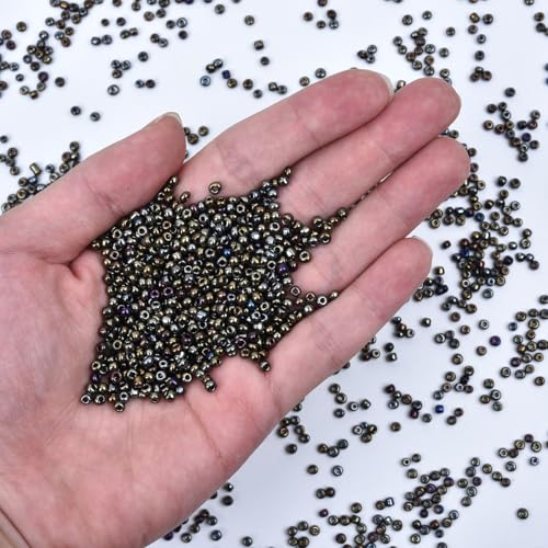 8/0 3mm Tiny Brown Glass Seed Beads for Jewelry Making Japanese Round rocailles DIY Craft Approx.1600Pcs - color: Brown, size: 3mm 8/0