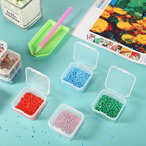 Jetec 6 Pieces Small Clear Plastic Storage Box, 1.7 x 1.7 x 0.8 Inch - size: 1.7 x 1.7 x 0.8 Inch