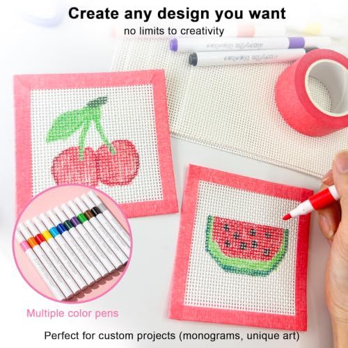 HejVulkan Needlepoint Kit for Beginners, All-in-One Needlepoint Starter Set - color: white 13mesh