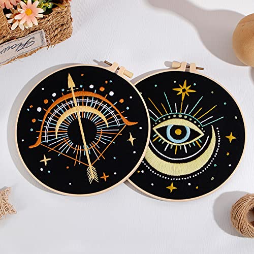 Louise Maelys 3 Pack Celestial Tarot Embroidery Kit Moon Evil Eye - color: kit-7
