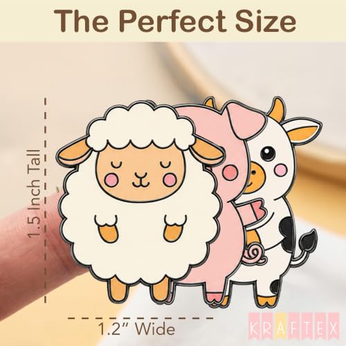 Kraftex Magnetic Needle Minder. Needleminder for Embroidery & Sewing. Cute Needlepoint Accessories. Magnetic Needle Holder for Cross Stitch. Cute Magnet Pin Gift - color: Farm Animals