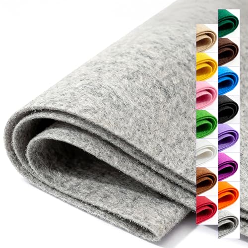 Grey Stiff Felt Sheet 36'' X 36'', 1mm Large Felt Fabric Sheet for Crafts - color: Grey