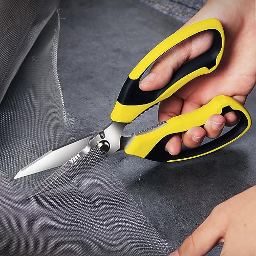 BoFuYuan Utility Scissors All Purpose heavy duty 8-Inch Yellow - color: Yellow