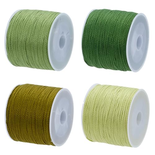FREEBLOSS 4Pcs Sashiko Thread Sashiko Skein 110 Yards*4 Colors Green Cotton Embroidery Sewing Thread Japanese Quilting & Embroidery Sashiko Kit Supplies - color: Green