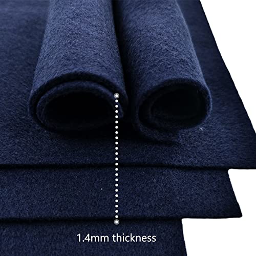 Jtnohx Soft Felt Fabric Flexible Craft Felt Sheets Dark Blue 6" 20Pcs 1.4mm - color: Dark Blue