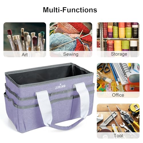 JJRING Craft Organizer Tote Bag Art Storage Caddy Lilac - color: Lilac, size: Small
