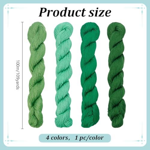 FREEBLOSS 4 Pcs Sashiko Thread Sashiko Skein 100 M*4 Colors(Green) Cotton Embroidery Thread Japanese Quilting & Embroidery Sashiko Kit Supplies Sewing Thread - color: Green