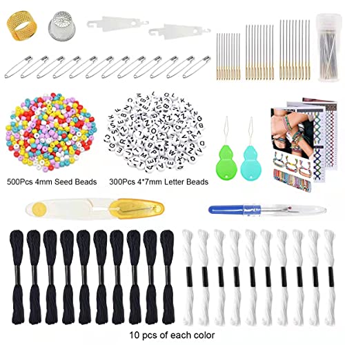 VICOVI Friendship Bracelet String Kits with Organizer Storage Box, 110 Colors Embroidery Floss 52Pcs Cross Stitch Tools-Labeled with Embroidery Thread Numbers for Bobbins Great Production Gift